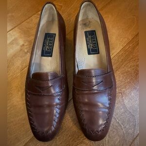 Vintage Giuseppe Verdi Italian Brown Leather Penny Loafers Size 5.5 or 35.5